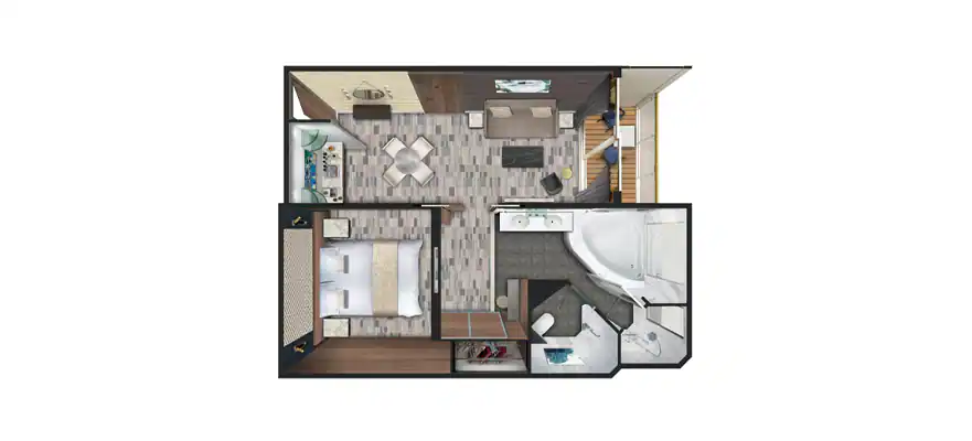 Aft-Facing Penthouse Suite with Large Balcony