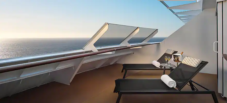 Forward-Facing Suite with Master Bedroom & Large Balcony