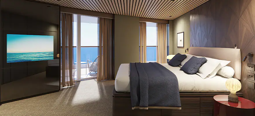 The Haven Aft-Facing Owner's Suite with Master Bedroom & Large Balcony