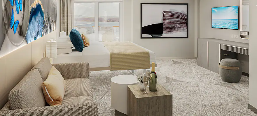 Forward-Facing Club Balcony Suite with Large Balcony