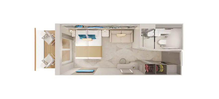 Forward-Facing Club Balcony Suite