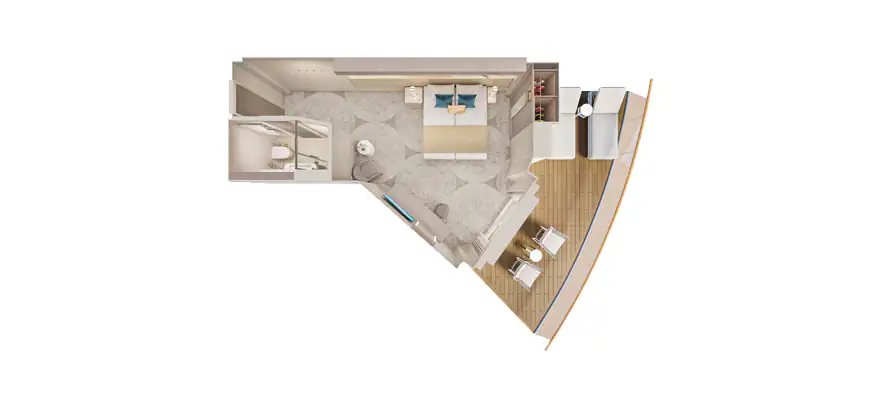 Aft-Facing Suite with Large Balcony