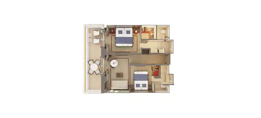 The Haven 2-Bedroom Family Villa with Large Balcony